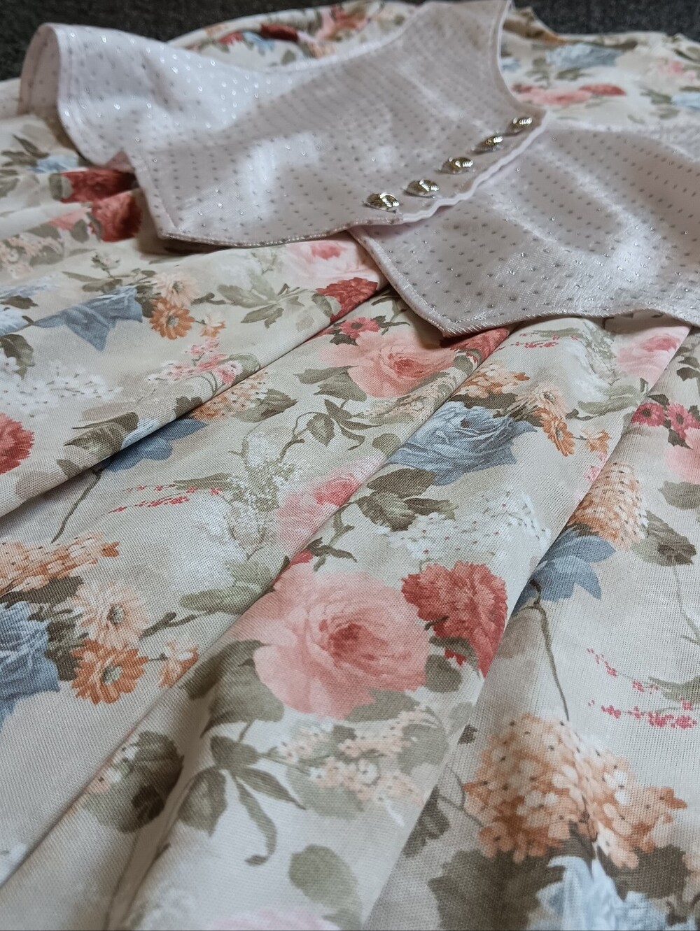 70s Handmade Floral Fairytale Dress, Approx. Sz M, Vintage Whimsical Fairycore - Picture 9 of 16